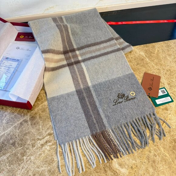 Loro Piana Cashmere Check Scarf - Picture 2 of 9